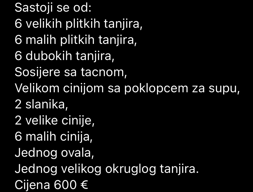 Royal tiffany set za rucavanje