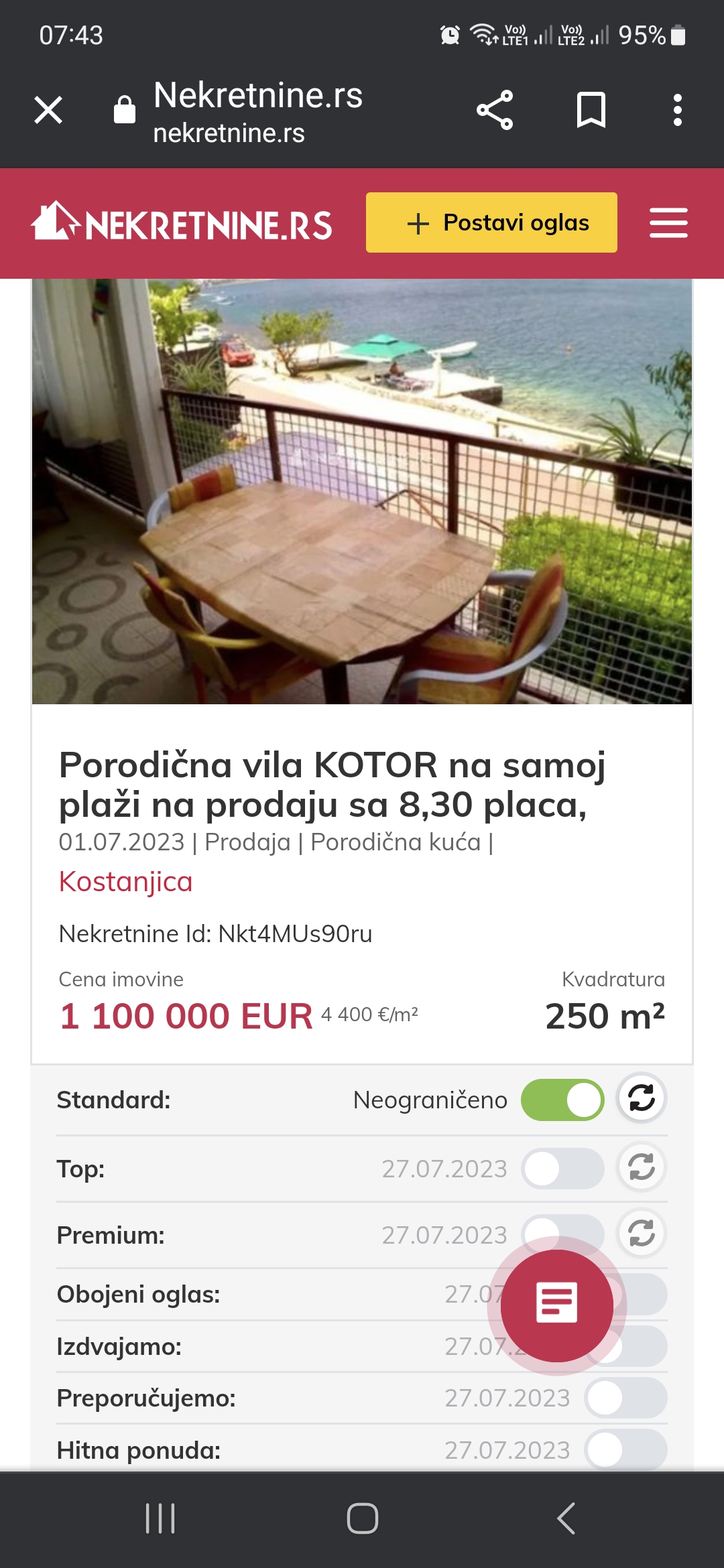 Prodaja VILA NA OBALI MORA