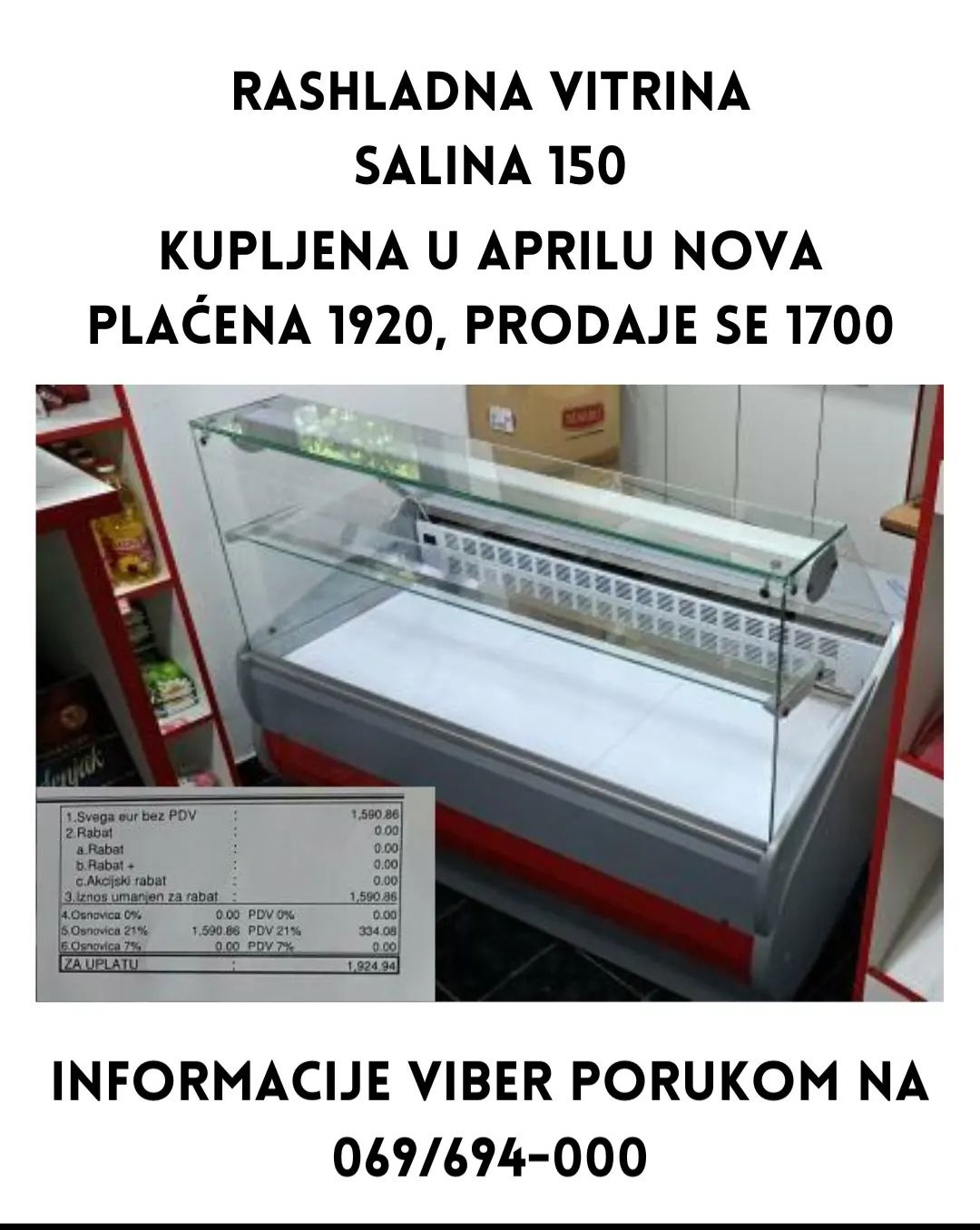Prodaje se rashladna vetrina