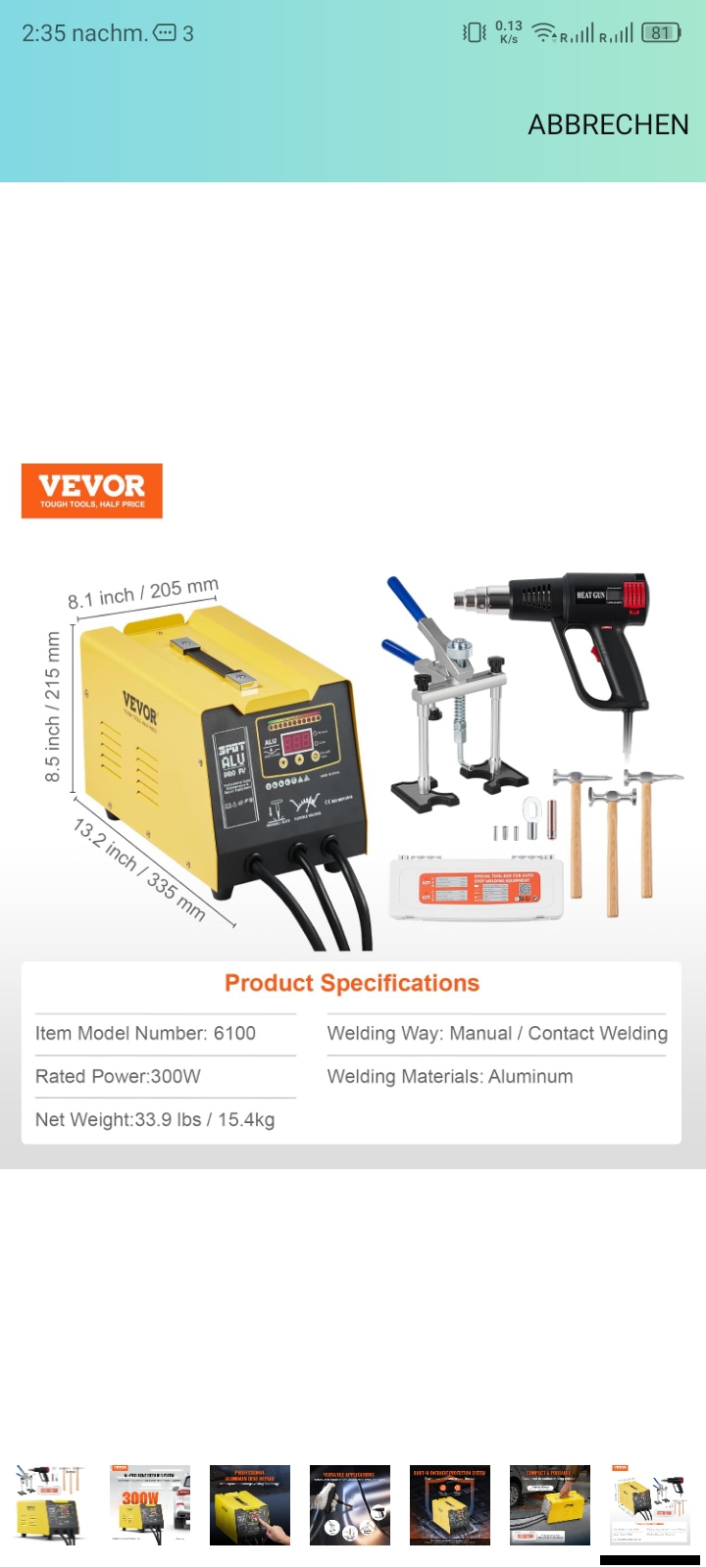 Auto spotter za Aluminium