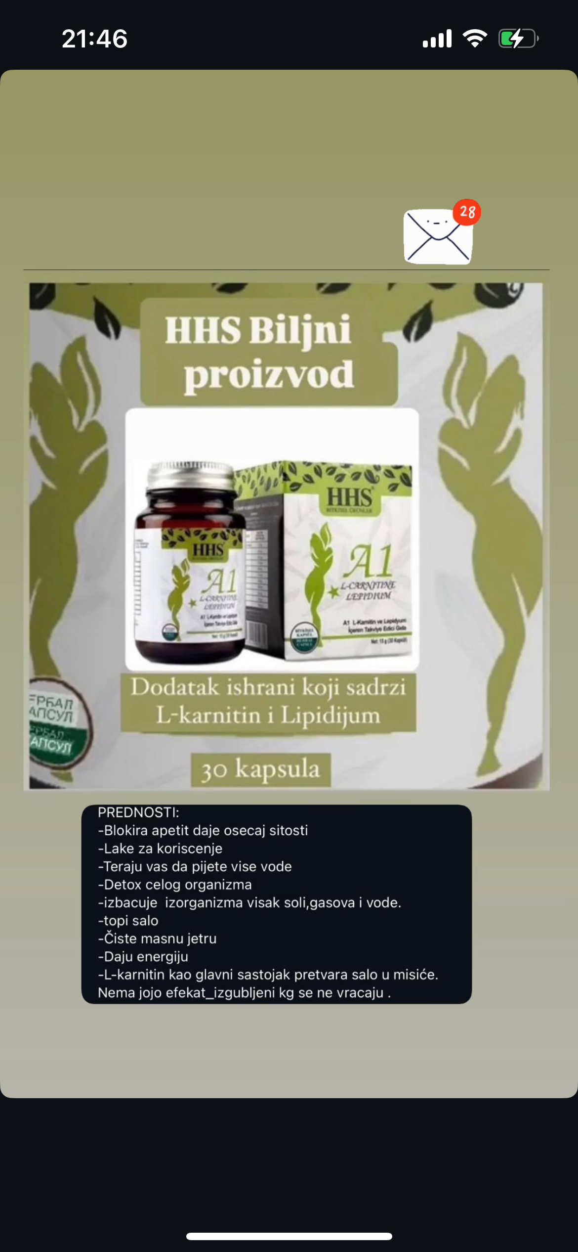 Kapsule A1 Biljni proizvod