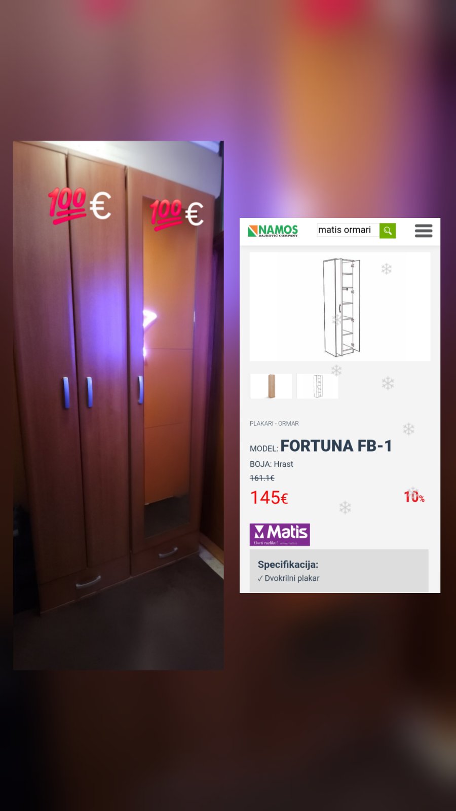 PRODAJEM PREDSOBLJE MATIS