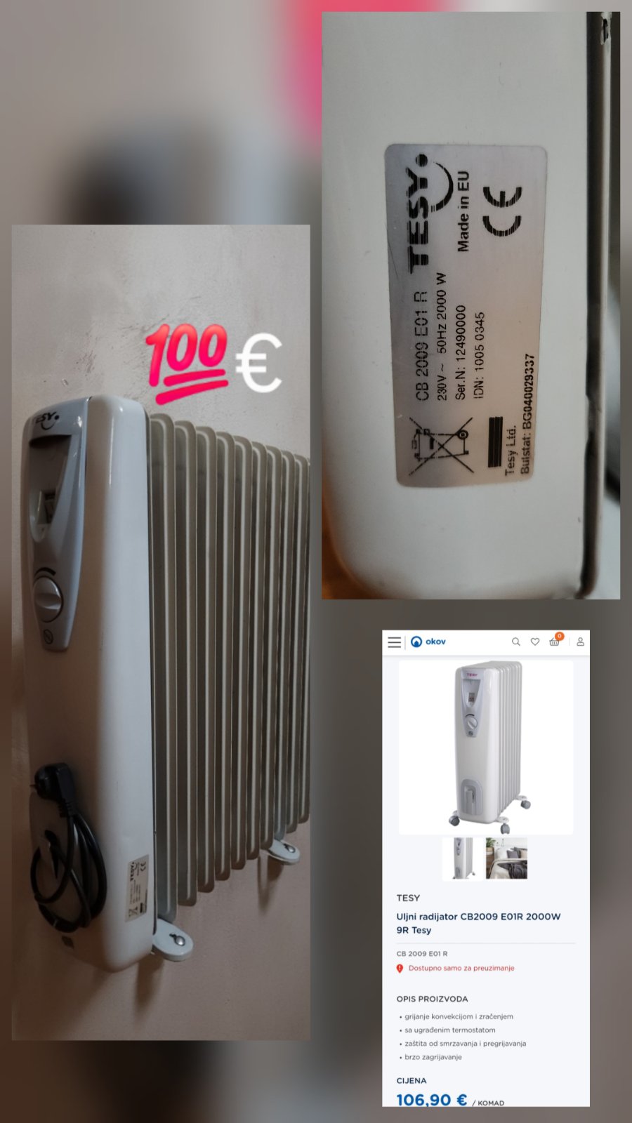 PRODAJEM RADIJATOR TESY R9