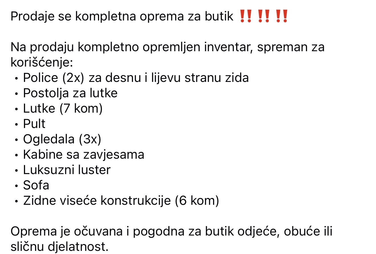 Oprema za butik